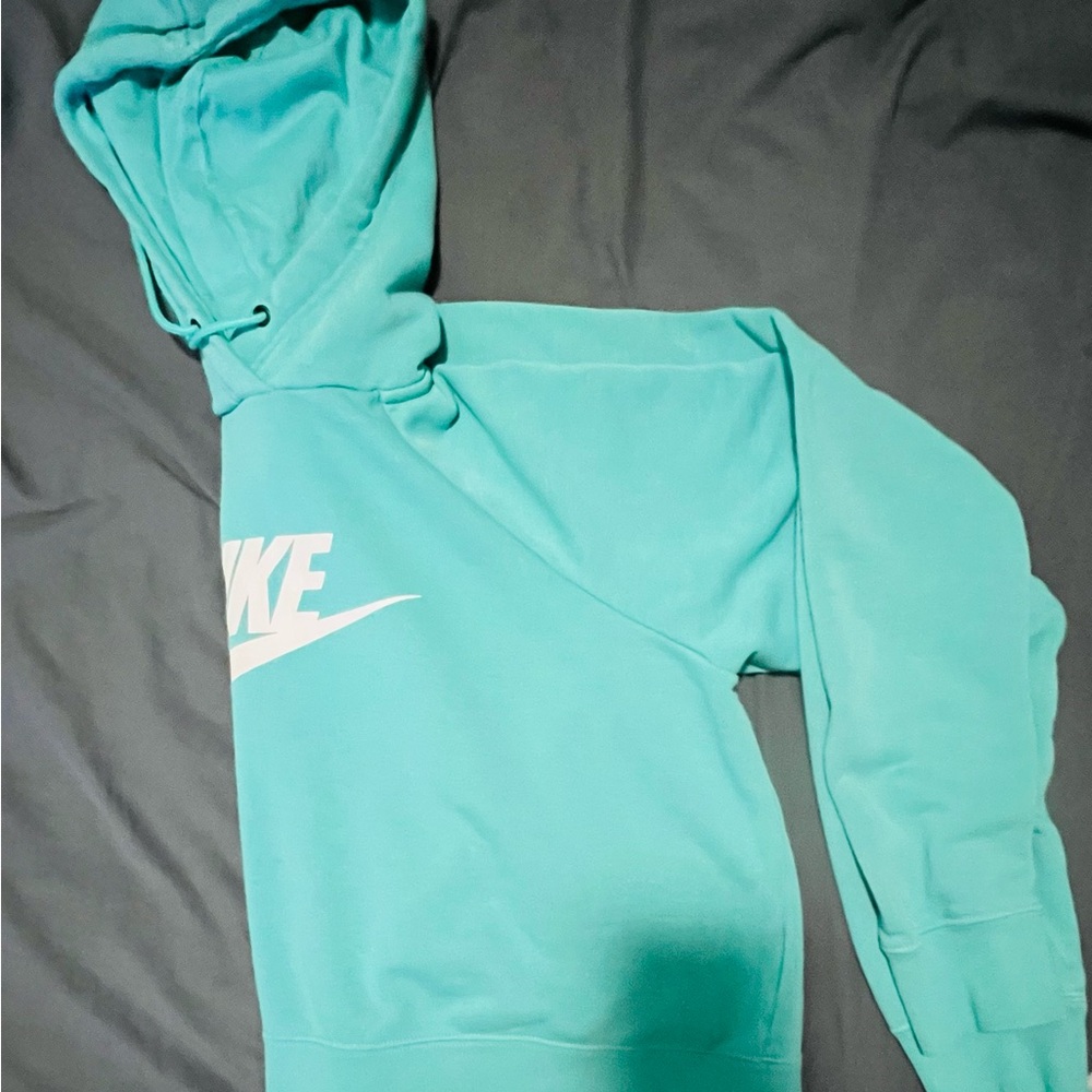 Nike Teal Crewneck Sweatshirt with White Logo - Picture 2 of 4